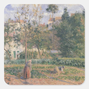 Camille Pissarro Gemüsegarten von Hermita Quadratischer Aufkleber