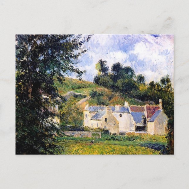 Camille Pissarro - Häuser von l'Hermitage, Pontois Postkarte (Vorderseite)