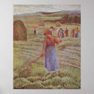 Camille Pissarro - Hay @ Eragny Bauer 1889 Oil Poster