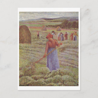 Camille Pissarro - Hay @ Eragny Bauer 1889 Oil Postkarte
