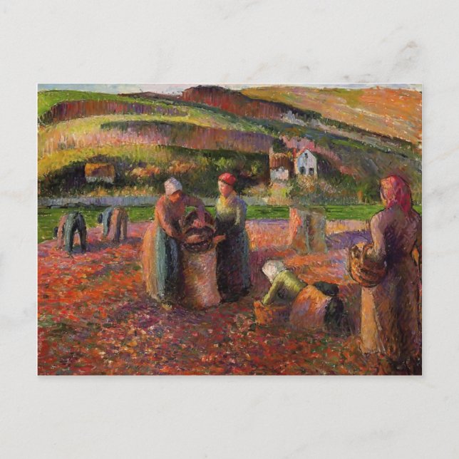Camille Pissarro - Kartoffelernte Postkarte (Vorderseite)