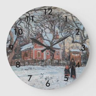 Camille Pissarro - Kastanienbäume in Louveciennes Große Wanduhr