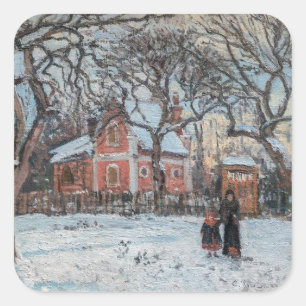 Camille Pissarro - Kastanienbäume in Louveciennes Quadratischer Aufkleber