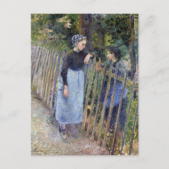 Camille Pissarro Konversation Postkarte (Vorderseite)
