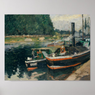 Camille Pissarro - Lastkähne bei Pontoise Poster