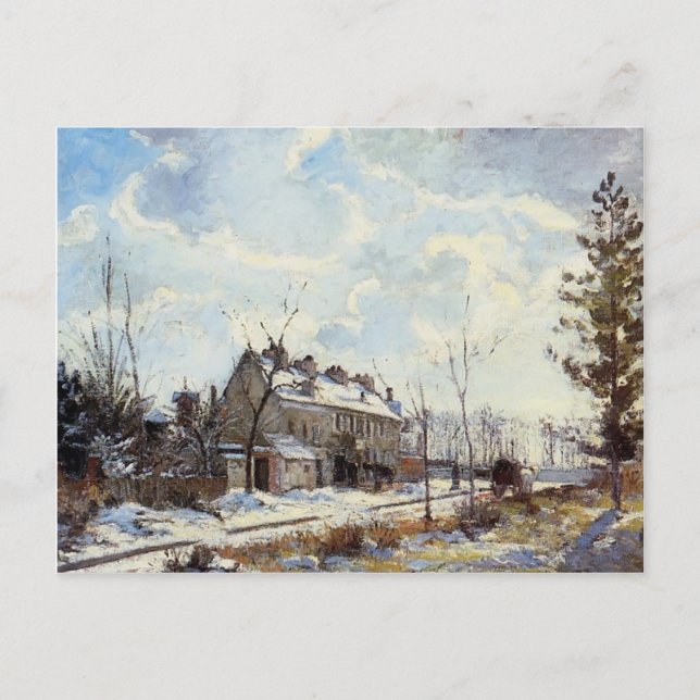 Camille Pissarro-Louveciennes Road Snow Effect Postkarte (Vorderseite)