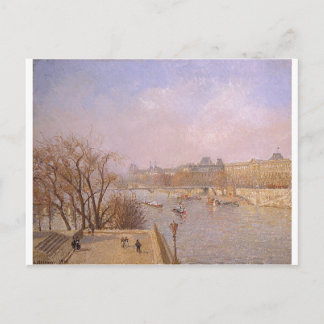 Camille Pissarro - Louvre Morning 1901 Öl-Leinwand Postkarte
