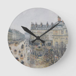 Camille Pissarro   Place du Theatre Francais, Pari Runde Wanduhr