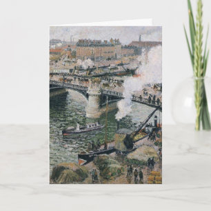 Camille Pissarro Pont Boieldieu in Rouen Painting Karte