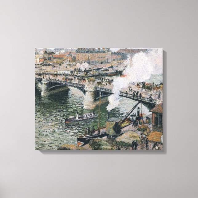 Camille Pissarro Pont Boieldieu in Rouen Painting Leinwanddruck (Vorderseite)