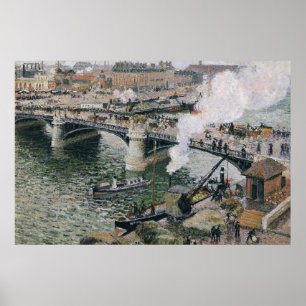 Camille Pissarro Pont Boieldieu in Rouen Painting Poster