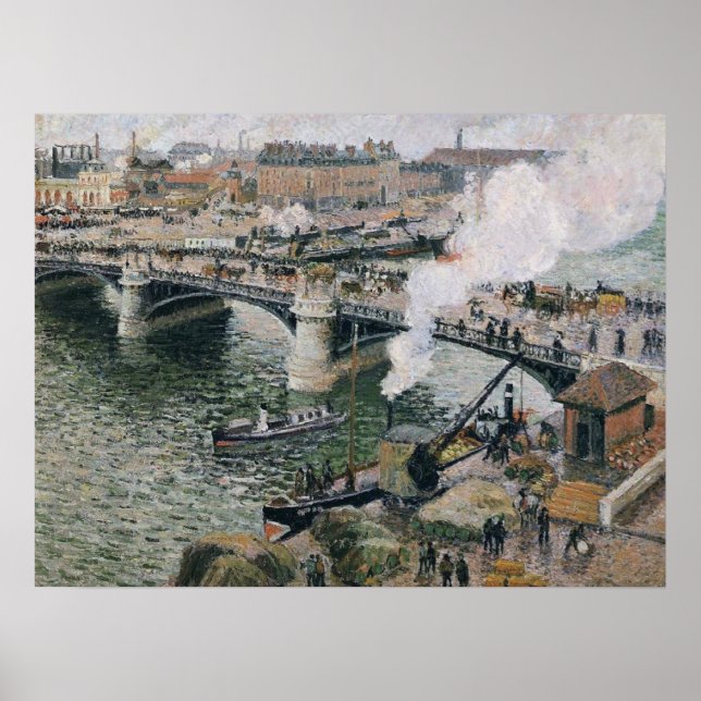 Camille Pissarro Pont Boieldieu in Rouen Painting Poster (Vorne)