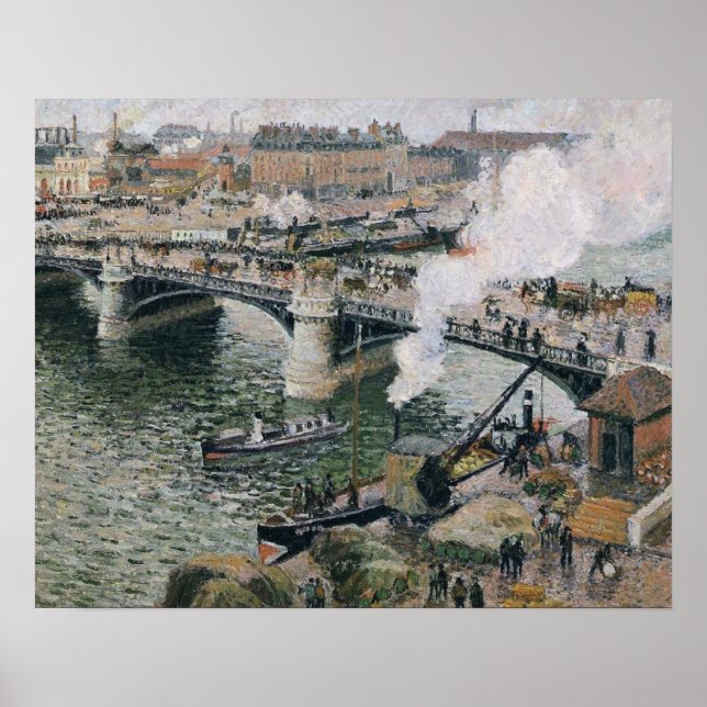 Camille Pissarro Pont Boieldieu in Rouen Painting Poster (Vorne)