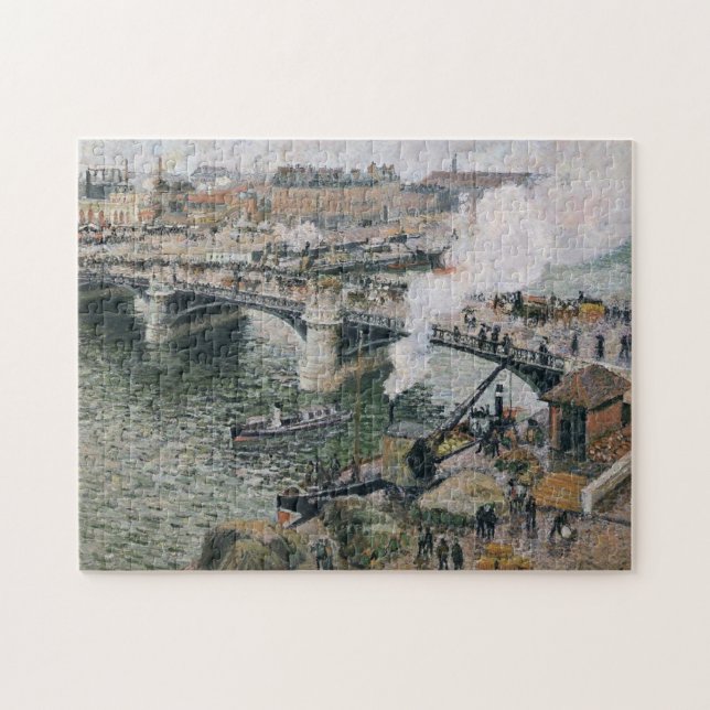 Camille Pissarro Pont Boieldieu in Rouen Painting Puzzle (Horizontal)
