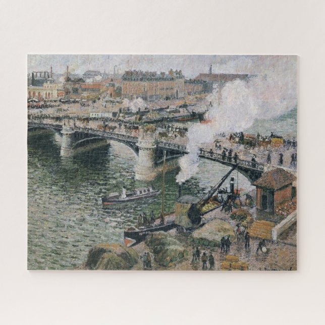 Camille Pissarro Pont Boieldieu in Rouen Painting Puzzle (Horizontal)