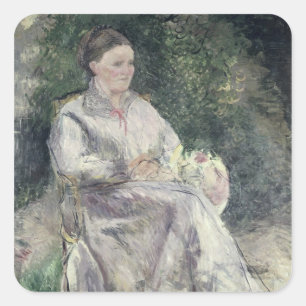 Camille Pissarro Portrait von Julie Velay, Ehefr Quadratischer Aufkleber