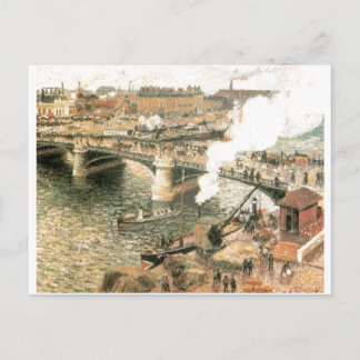 Camille Pissarro - Rainy Weather 1896 River Bridge Postkarte