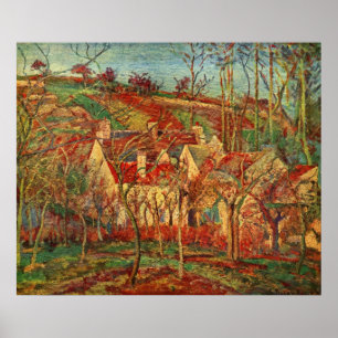 Camille Pissarro - Red Roofs 1877 Oil Canvas house Poster