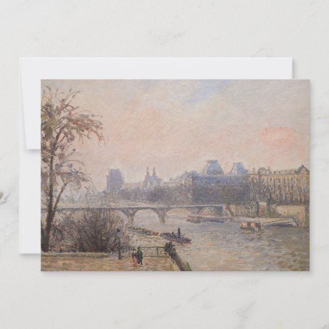 Camille Pissarro - Seine und Louvre Dankeskarte (Vorderseite)