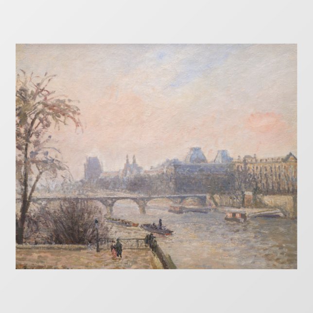 Camille Pissarro - Seine und Louvre Fensteraufkleber (Blatt)