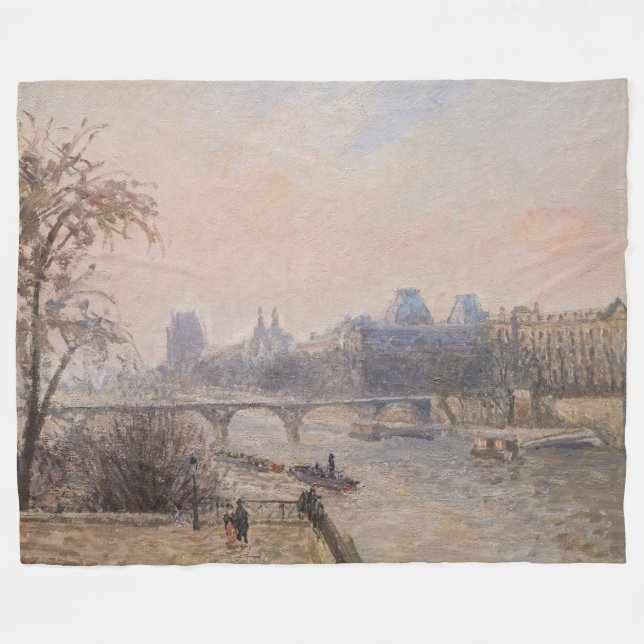 Camille Pissarro - Seine und Louvre Fleecedecke (Vorderseite (Horizontal))