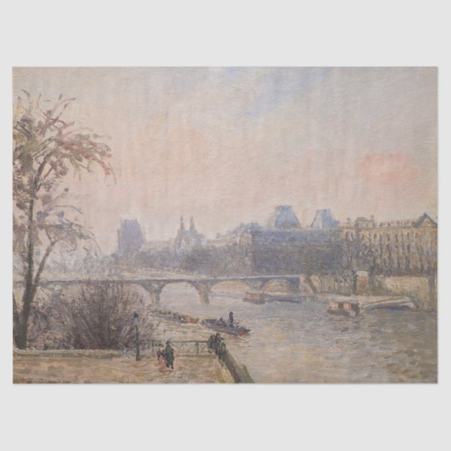 Camille Pissarro - Seine und Louvre Seidenpapier (Vorderseite)