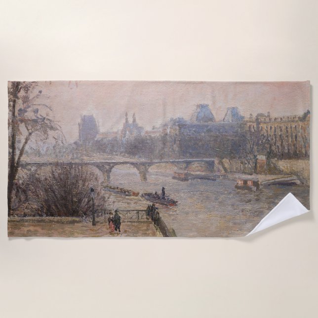 Camille Pissarro - Seine und Louvre Strandtuch (Vorderseite)
