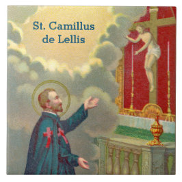 Camillus Praying Before a Crucifix (M 020) Fliese