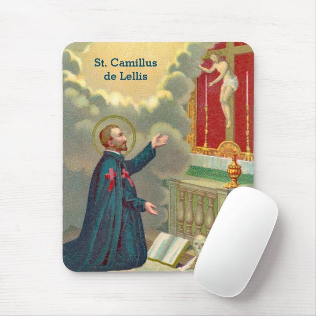 Camillus Praying Before a Crucifix (M 020) Mousepad (Mit Mouse)