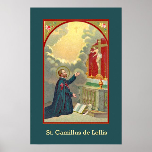 Camillus Praying Before a Crucifix (M 020) Poster (Vorne)