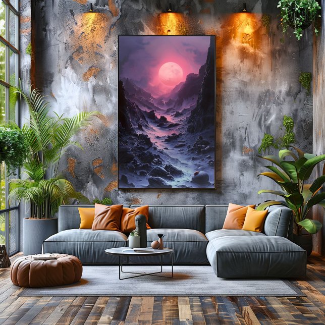 Camino de la Luna Alienígena: Paisaje Surrealista  Poster (Von Creator hochgeladen)