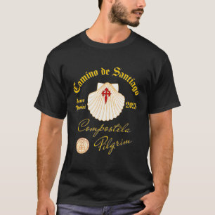 Camino De Santiago Anno Domini 2023 Muschel Front T-Shirt