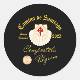 Camino De Santiago Anno Domini 2023 Scallop Musche Runder Aufkleber
