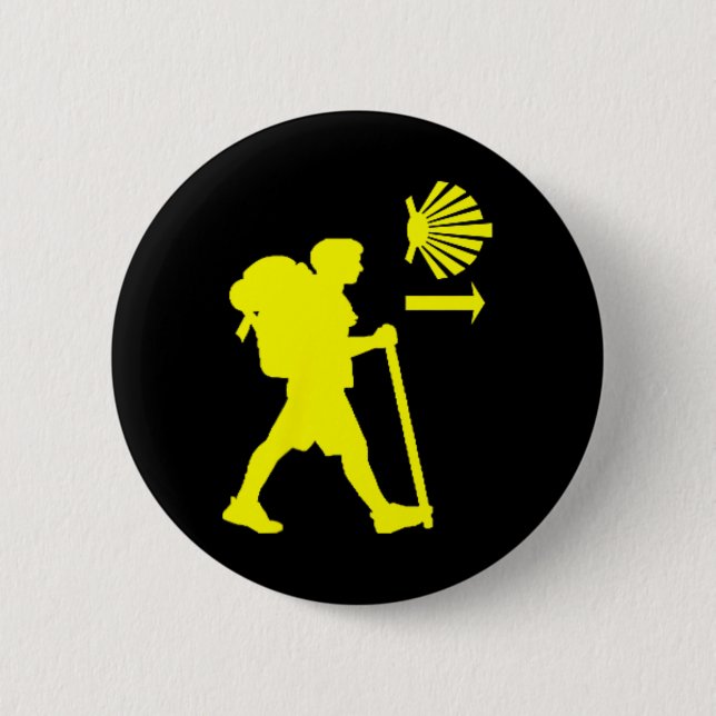 Camino De Santiago De Compostela Spanien Pilger Wa Button (Vorderseite)