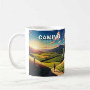 Camino de Santiago Hiker Wandern Sunset Kaffeetasse