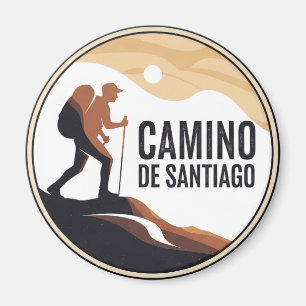 Camino de Santiago Hiker Wandern Sunset Magnet