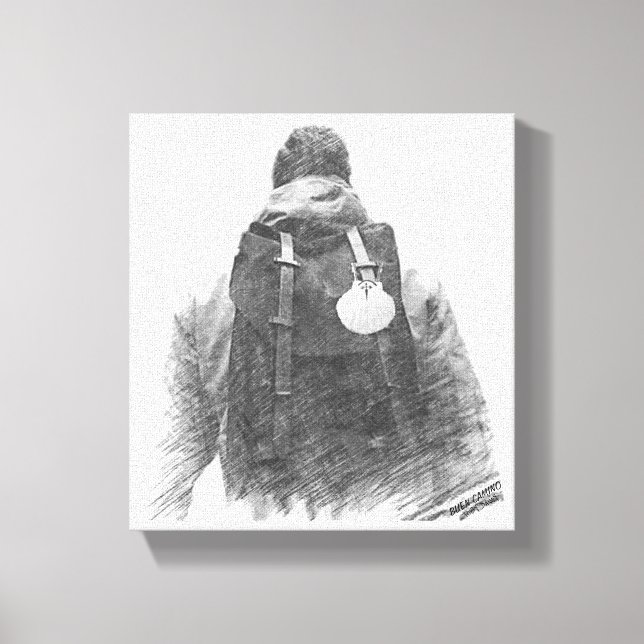 Camino de Santiago Pilgrim Leinwanddruck (Vorderseite)