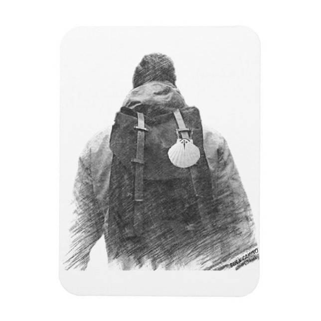 Camino de Santiago Pilgrim Magnet (Vertikal)