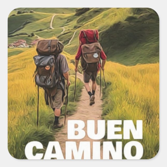 Camino de Santiago Quadratischer Aufkleber (Vorderseite)