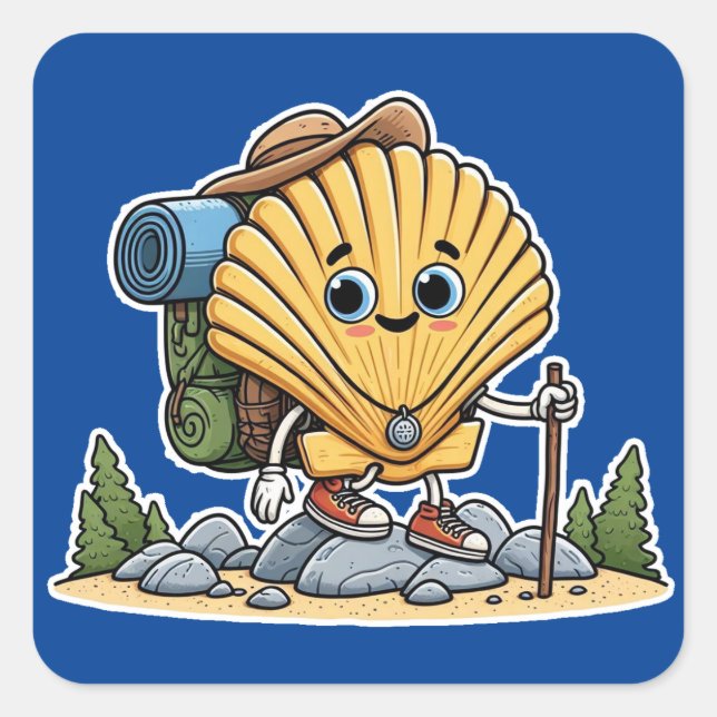 Camino de Santiago Quadratischer Aufkleber (Vorderseite)