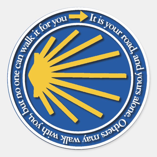 Camino de Santiago Runder Aufkleber (Vorderseite)