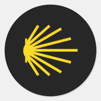 Camino De Santiago Scallop Muschel Trail Symbol Po Runder Aufkleber