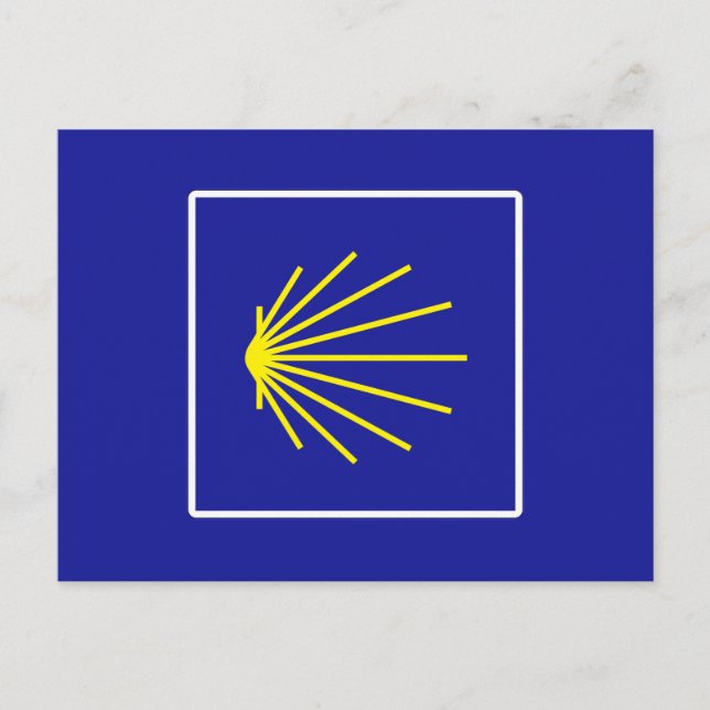 Camino de Santiago Sign, Spanien Postkarte (Vorderseite)