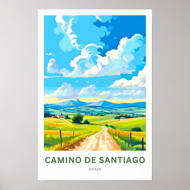 Camino De Santiago Spain Travel Print Poster (Vorne)