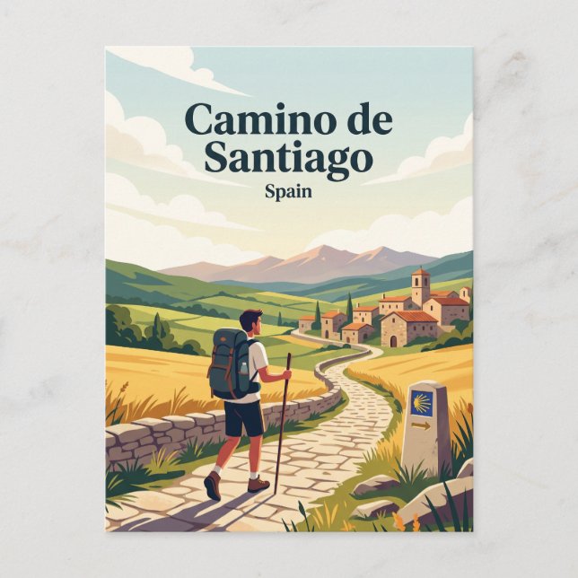 Camino de Santiago Spanien Postkarte (Vorderseite)
