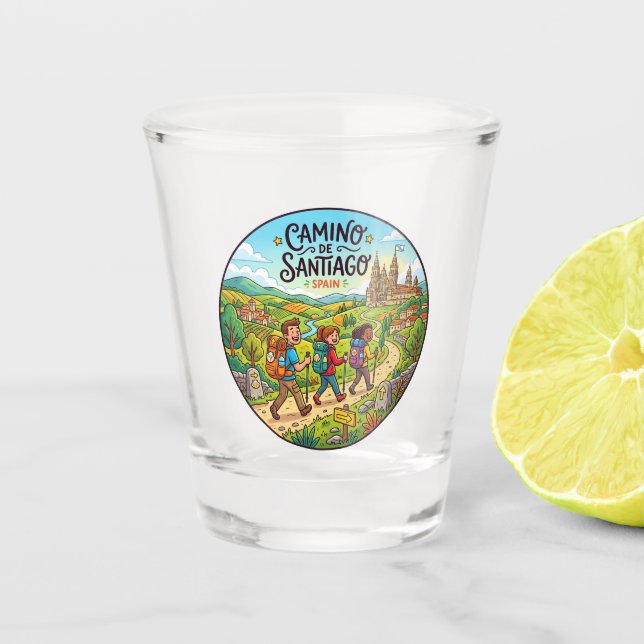 Camino de Santiago Spanien Schnapsglas (Vorderseite)