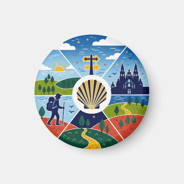 Camino de Santiago Wandern Magnet (Vorne)