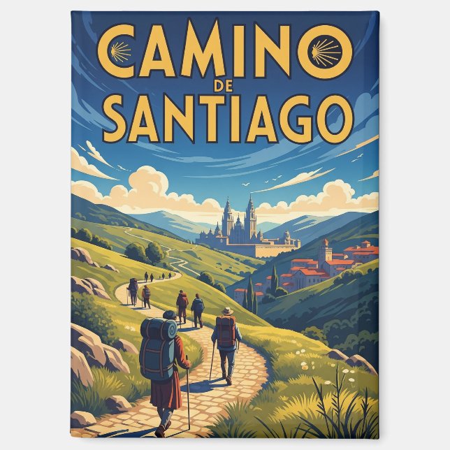 Camino de Santiago Wandern Magnet (Vorderseite)