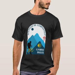 Camino Ingles Pilgerwanderweg Santiago Englischer T-Shirt