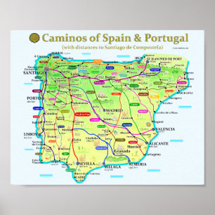 Camino-Map-Poster Poster